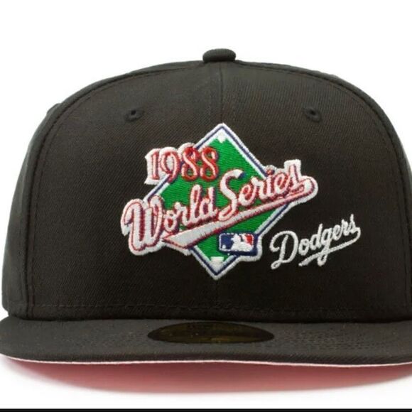 New Era Los Angeles Dodgers 1988 World Series 59FIFTY Fitted Hat Pink UV - 7 1/4 - Picture 1 of 6